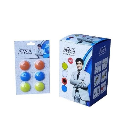 Ajanta Round Magnet Pack of 1 (Yellow, Red & Blue) - 999 Series